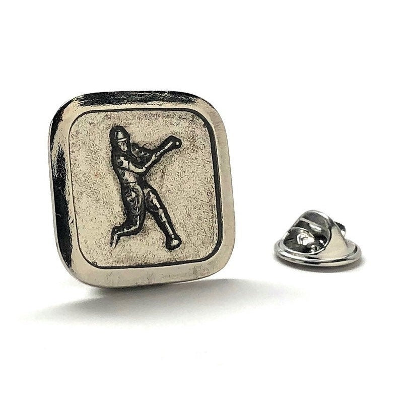 Enamel Pin Baseball Player Lapel Pin Silver Tie Tac Strike Out Play Ball Collector Pins Comes with Gift Image 1