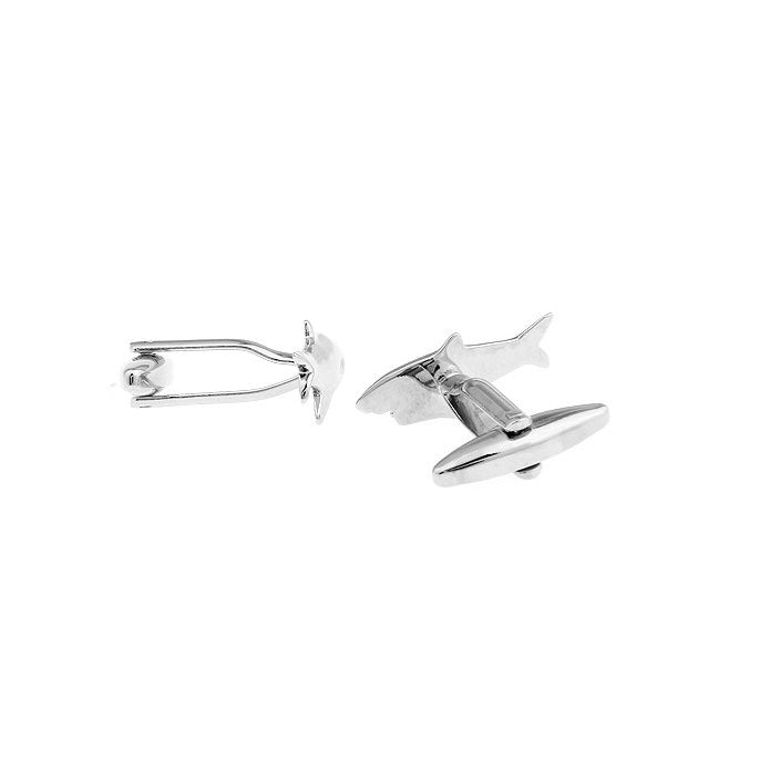 3D Killer Shark Cufflinks Silver Tone King of the Ocean Cuff Links The Perfect Gift Comes with Box Business Leader Image 2