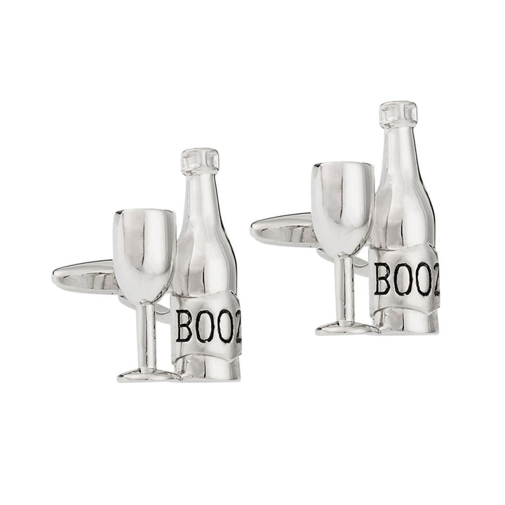 Booze  Cufflinks Ice Cold Beer Bottle and Cup Ale Alcohol Party Good Times Cuff Links Cool Fun 3D Design Detailed Comes Image 1