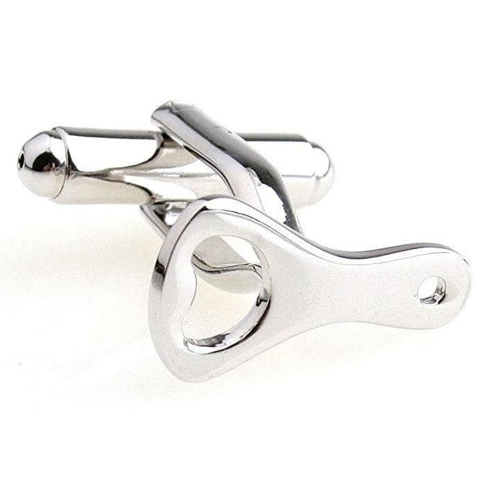 Silver Bottle Opener Cufflinks Drinks Wine Beer Party On A Cold One Cool Cuff Links Comes with Gift Box Image 1