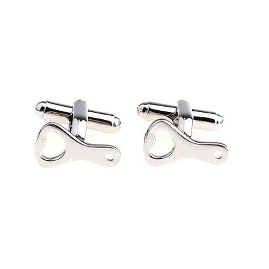 Silver Bottle Opener Cufflinks Drinks Wine Beer Party On A Cold One Cool Cuff Links Comes with Gift Box Image 2