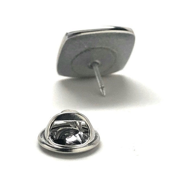 Enamel Pin Masonic Symbol Lapel Pin Freemason Black Enamel Silver Collector Silver Tone Compass and Square Tie Tack Image 3