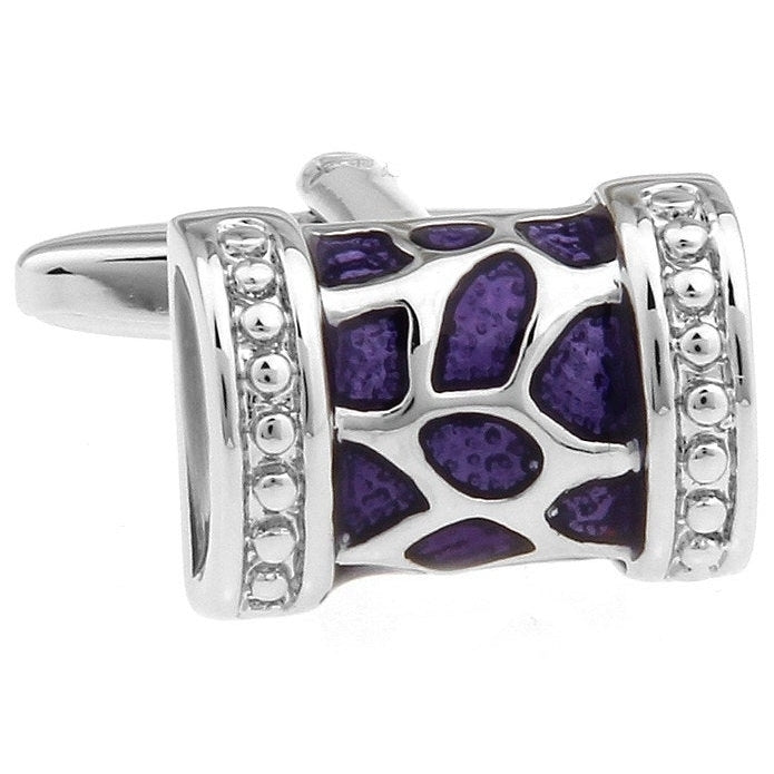 Roman Cufflinks Silver Header Purple Shinning Accents Cuff Links Custom Cufflinks Black Friday Sale Image 1