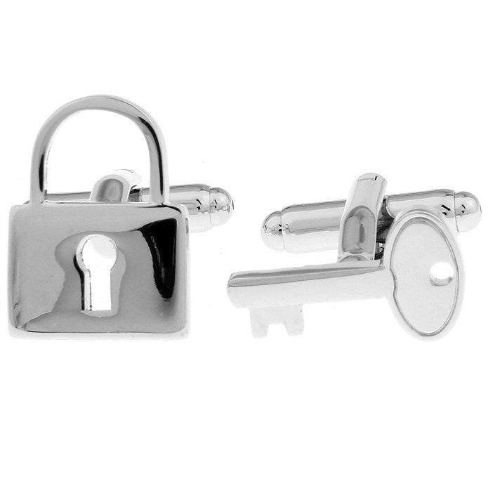 Silver Lock and Key Cufflinks Lock to My Heart Cufflinks Cuff Links wedding cufflinks Groom Father Bride Marriage Image 1
