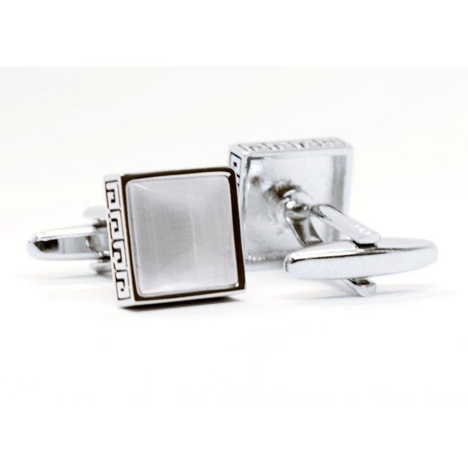 Cufflinks Smoke Mother of Pearl Aztec Framed Square Formal Cufflinks Cuff Links Image 2