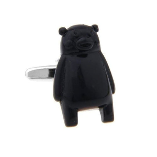 Japanese Black Bear Cufflinks Standing Black Bear Cuff Links Image 1