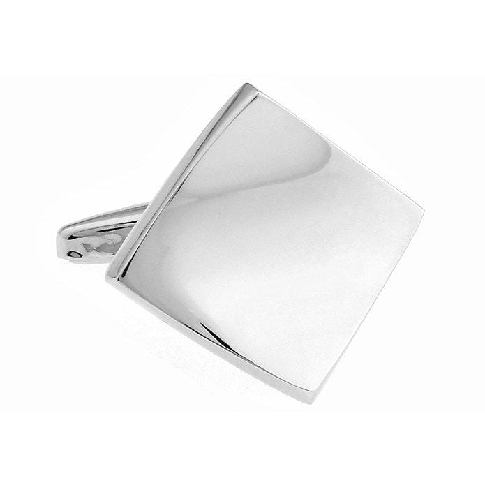 Silver Square Cufflinks Concave Simple But Classic Business Cufflinks Cuff Links Image 1