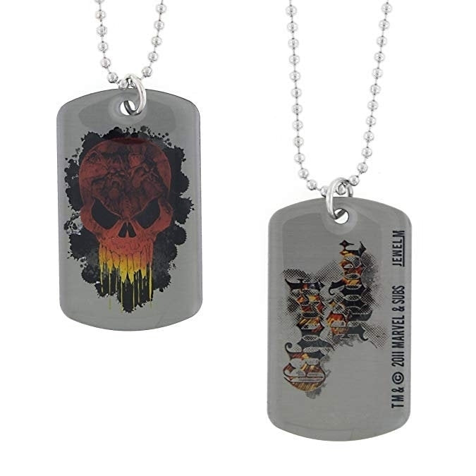 Dog Tag Marvel Comics Ghost Rider Flames Skull Hero Dog Tag Pendant Necklace vintage jewelry Image 1