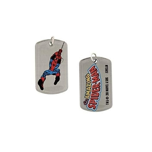 Dog Tag Marvel Comics The Incredible Spiderman Spinning Web Spider Man Double SIded Dog Tag with chain vintage jewelry Image 1