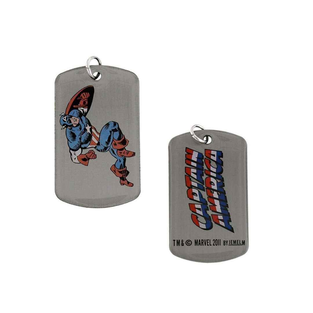 Dog Tag Marvel Comics Captain America Dog Tag Charging Pendant with Chain Double Sided Dog Tag vintage jewelry Image 1