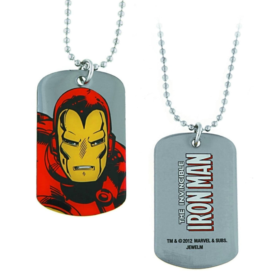 Dog Tag Marvel Comics The Incredible Iron Man Double Sided Dog Tag vintage jewelry Tony Stark Superhero Ironman Image 1