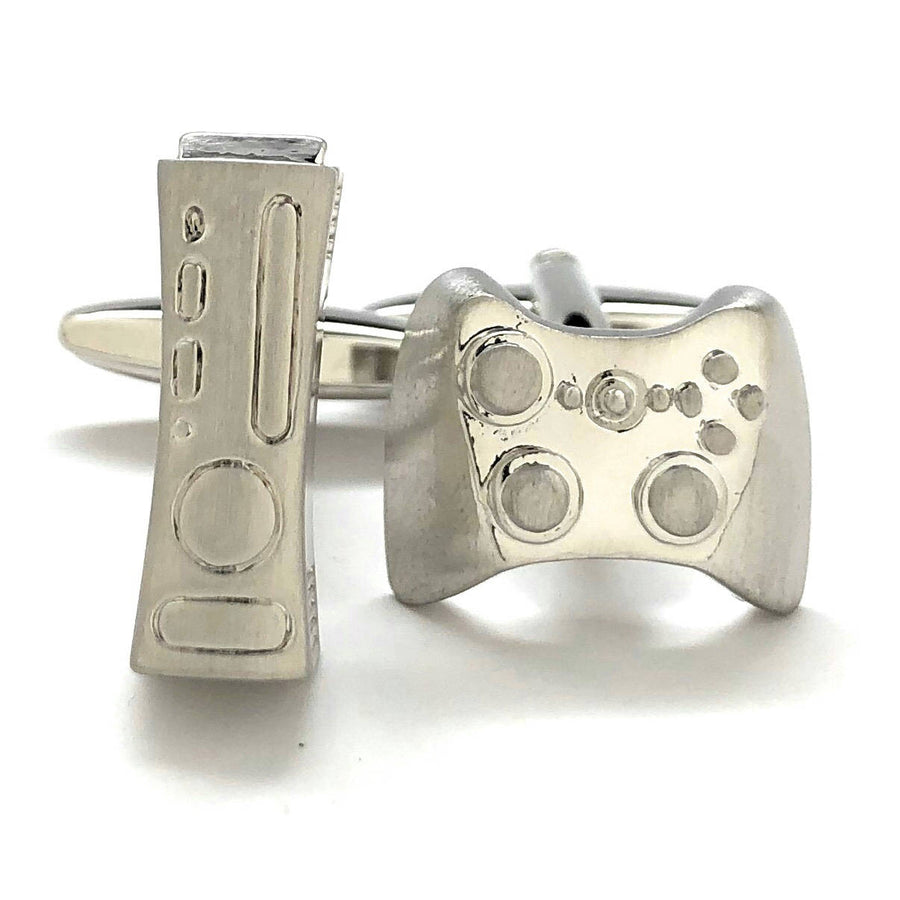 Cufflinks Video Game Controller and Console Silver Edition Video Gamer Cuff Links Fun Nerdy Cool Unique Comes with Gift Image 1
