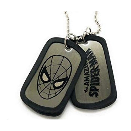Dog Tag Marvel Comics Black Spiderman Face Double Dog Tag Necklace vintage jewelry Image 1