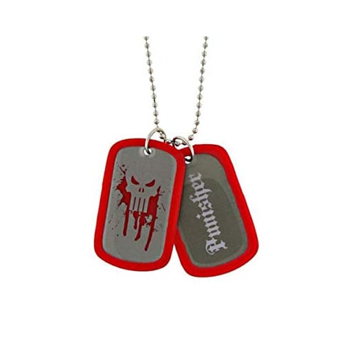 Dog Tag Marvel Comics Punisher Vigilante Red Skull Double Dog Tags Necklace Pendant vintage jewelry Image 1