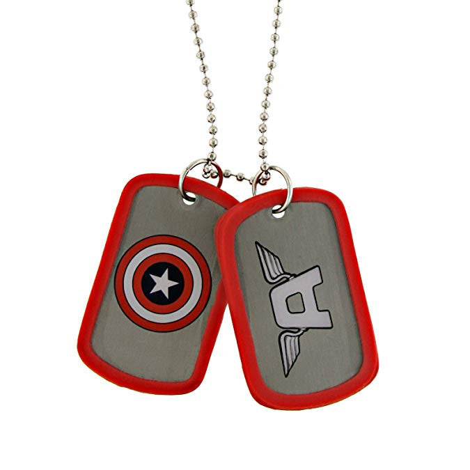 Dog Tag Marvel Comics Captain America Double Dog Tag Red vintage jewelry Image 1