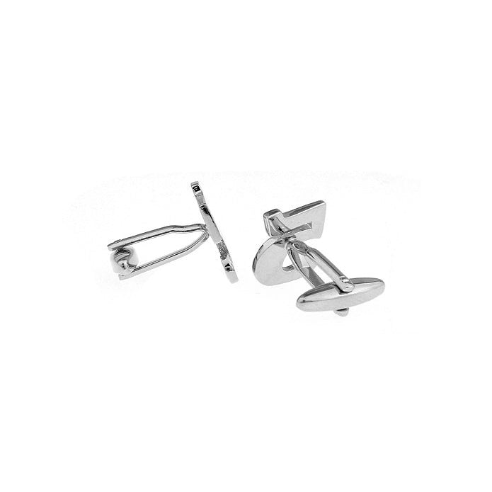 Silver Tone Number "5" Cufflinks Silver Tone  5 Cut Numbers Personal Cuff Links Image 2