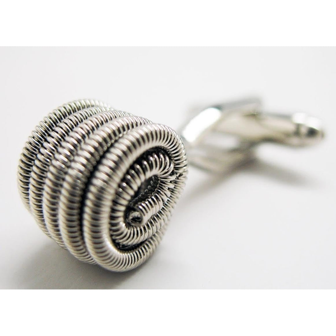 Executive Coiled Silver Spring Cufflinks Image 1