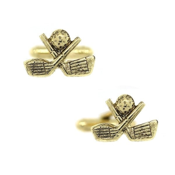 Gold Tone Master Of The Game Golf Clubs And Ball Cuff Links Cufflinks Image 1