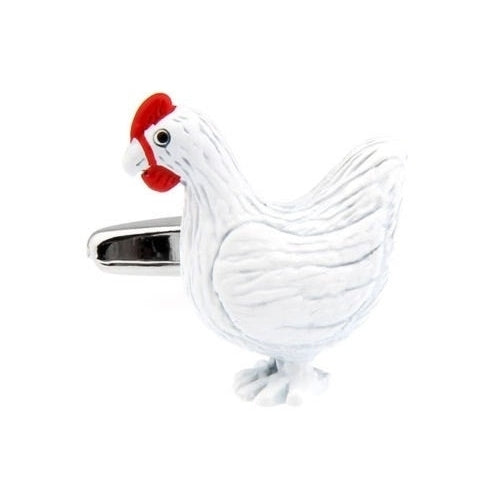 Chicken Cufflinks Old MacDonald 3D Hen Cufflinks Cuff Links Animal Farm Rooster Image 1