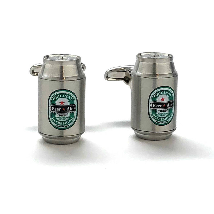 Beer Can Cufflinks Ice Cold Beer Ale Alcohol Party Good Times Cuff Links Cool Fun 3D Design Detailed Comes Gift Box Image 1