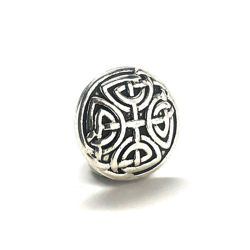 Enamel Pin Black Silver Celtic Knot Lovers Label Pin Danish Waves of the Sea for Groom Father of the Bride Wedding Image 2