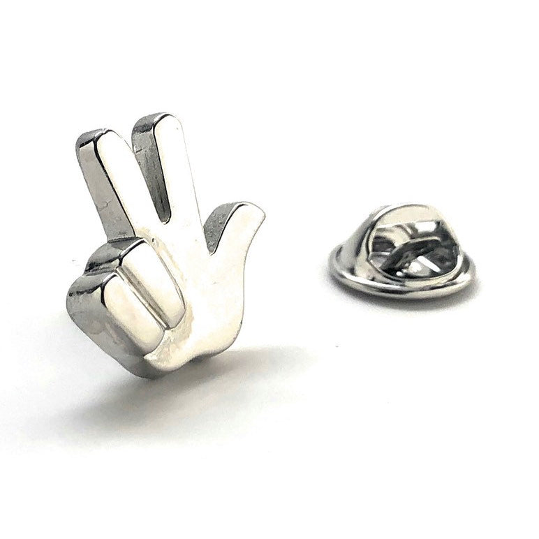 Enamel Peace Lapel Pin Silver Enamel Peace Sign Tie Tac Collector Pin Comes with Gift Box Image 1