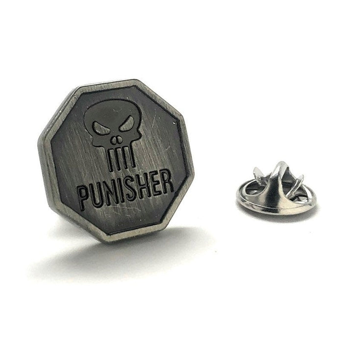 Enamel Pin Punisher Lapel Pin Pewter with Black Enamel Skull Skeleton Tie Tac Collector Pin 3D Comes with Gift Box Image 1