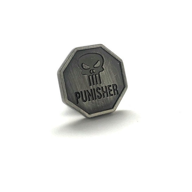 Enamel Pin Punisher Lapel Pin Pewter with Black Enamel Skull Skeleton Tie Tac Collector Pin 3D Comes with Gift Box Image 2