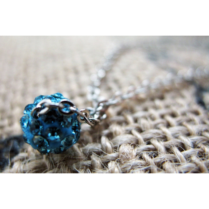 Sparkling Snowball Necklace Blue or White Crystals Necklace Silk Road Collection Jewelry Image 2