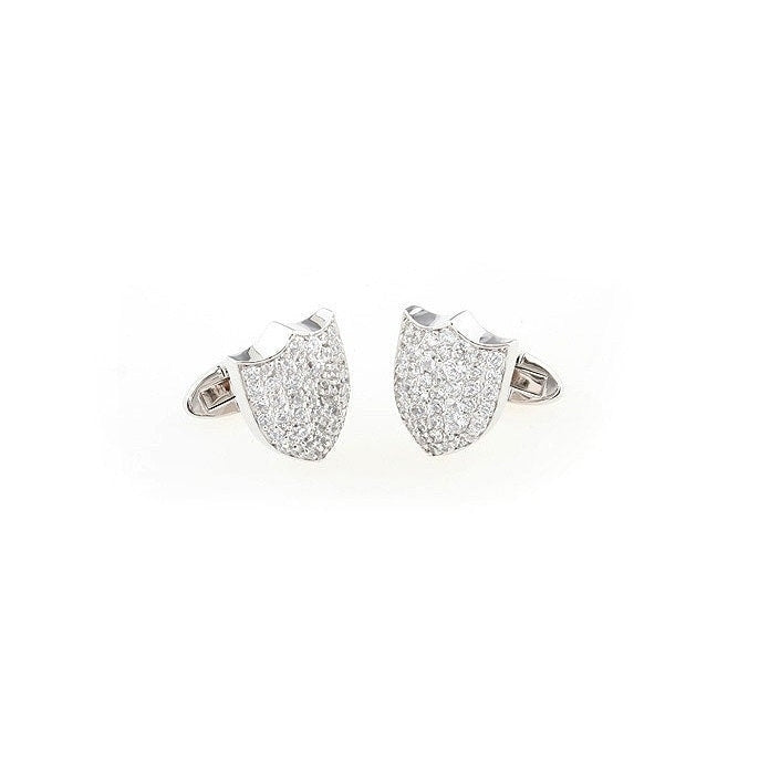 Crystal Shield Cufflinks Thousand Points of Light Shield Pave Crystal Formal Cuff Links Cufflinks Image 3