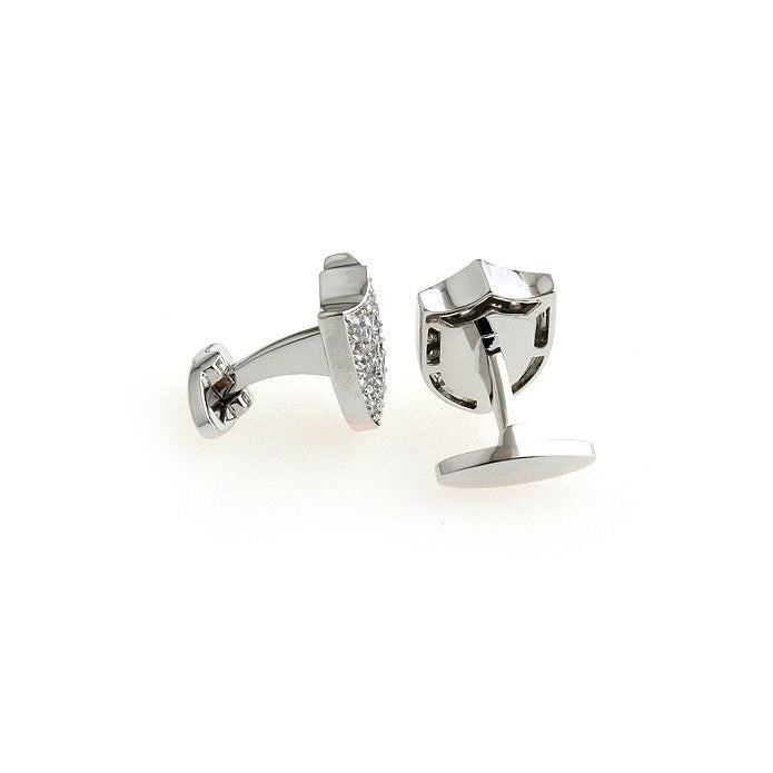 Crystal Shield Cufflinks Thousand Points of Light Shield Pave Crystal Formal Cuff Links Cufflinks Image 4