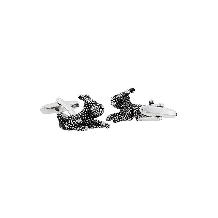 Lucky Happy Dog Cuff Links 3-D Pewter Antique Tone Cufflinks Image 2