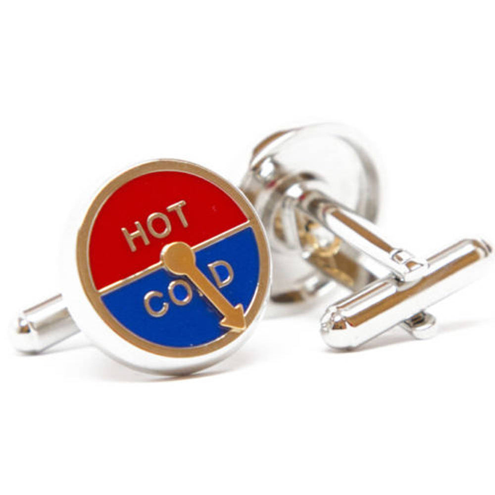 Hot and Cold Dial Cufflinks with Moving Pointer Hot and Cold Games Cuff Links Clever Unique Cuff Comes with Gift Box Image 2