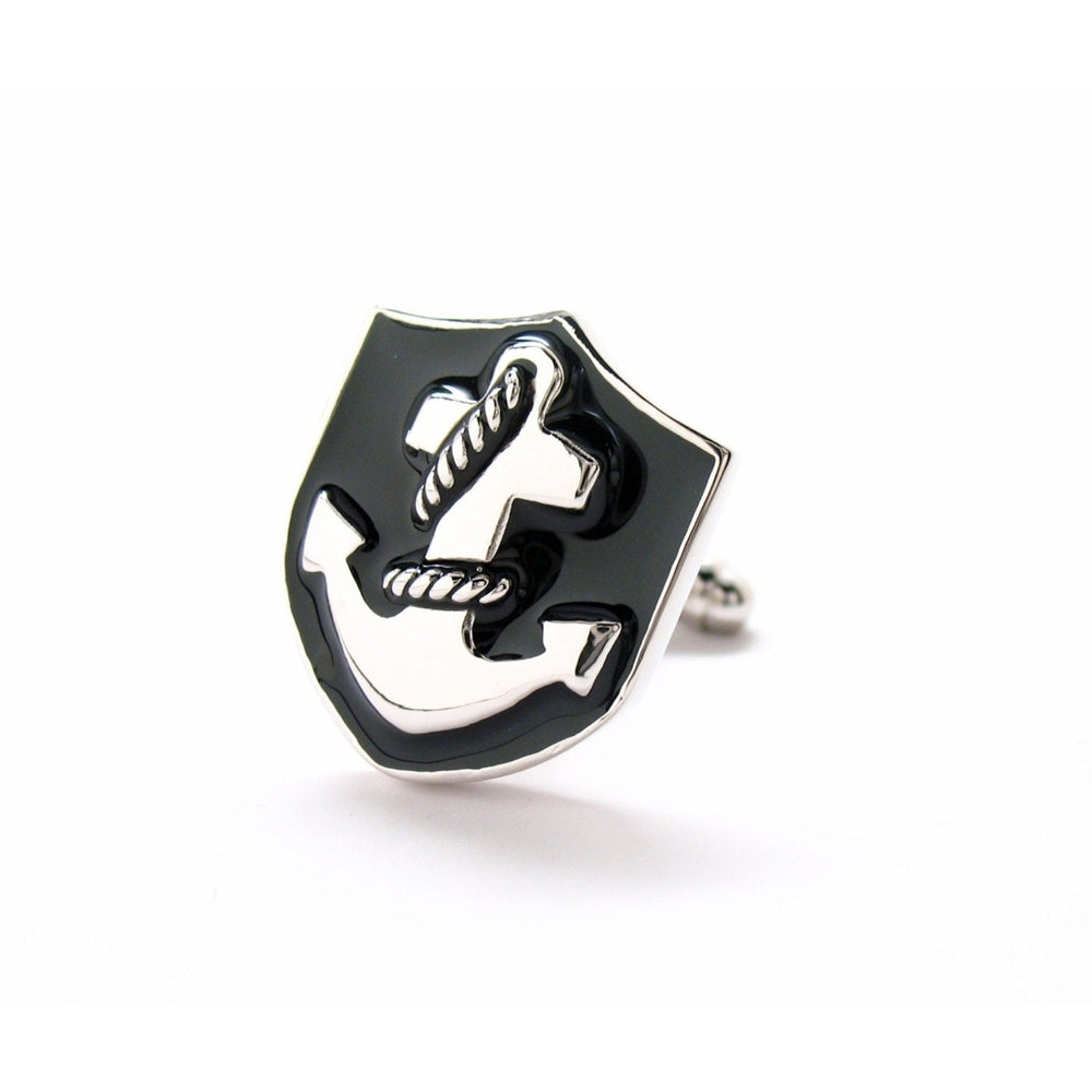 Anchor Crest Cufflinks All Hands on Deck 3D Boat Cuff Links Image 2