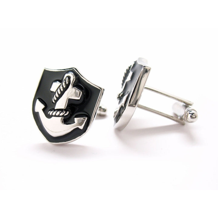 Anchor Crest Cufflinks All Hands on Deck 3D Boat Cuff Links Image 3