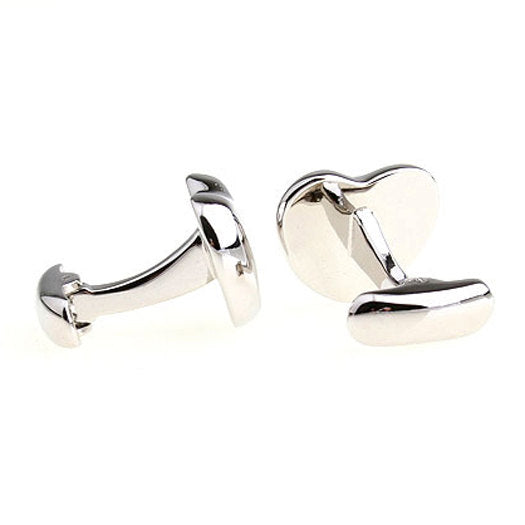 Silver Thick Lovers Heart Cufflinks Love of Your Life Cuff Links Groom Father Bride Wedding Marriage Anniversary Comes Image 3