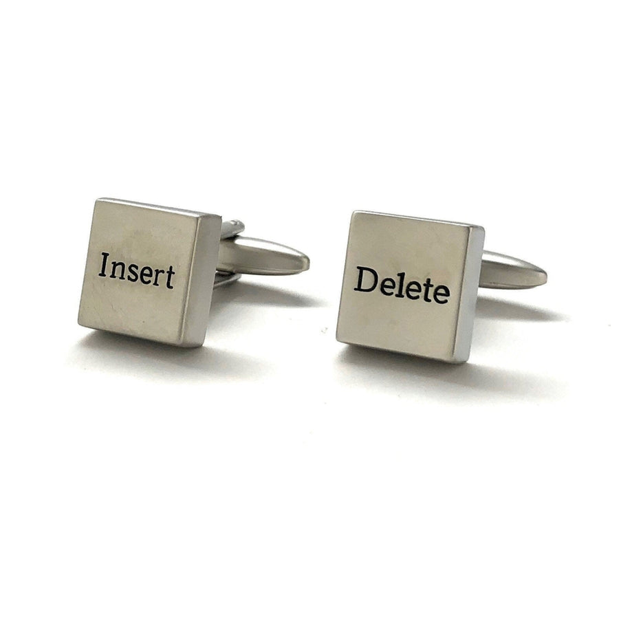 Computer Keys Cufflinks Silver Insert Delete Computer Nerd Cuff Links Programmer Techie High Tech Gifts for Dad School Image 1