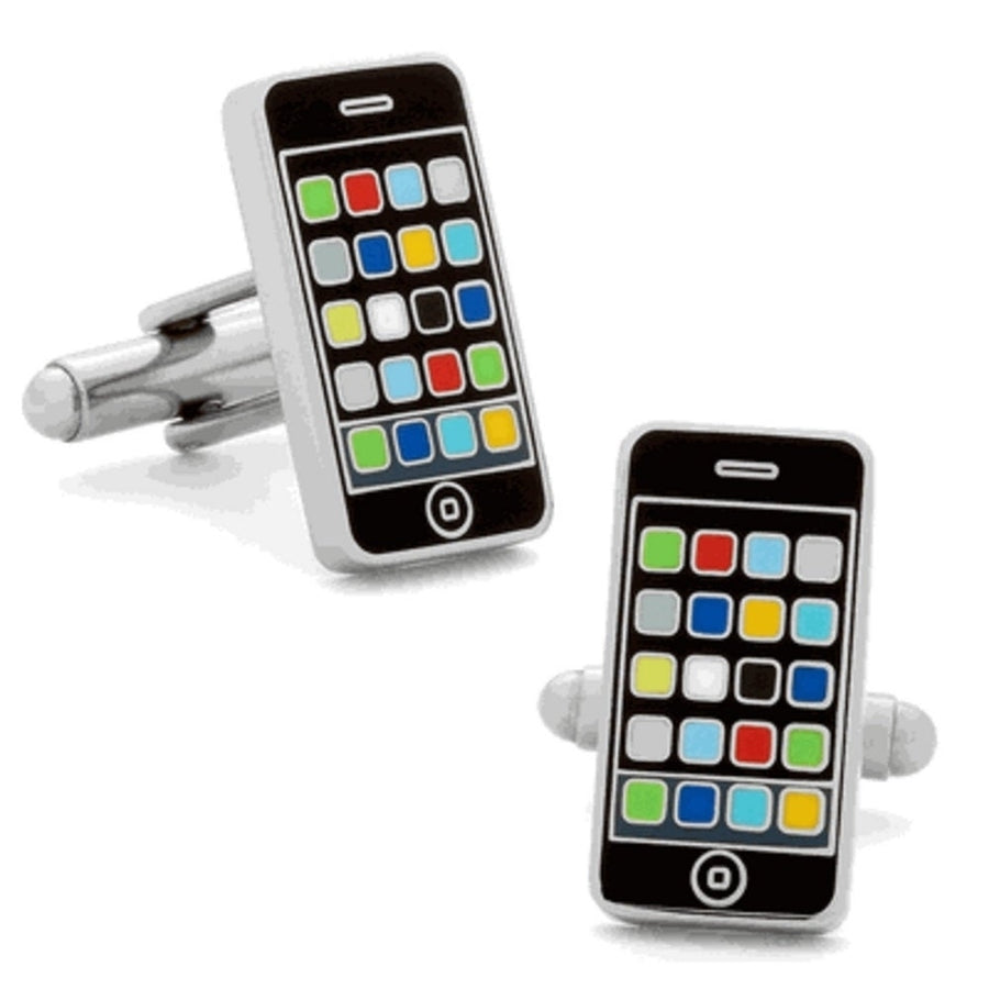 Smart Phone Cufflinks Nerdy Party Master Novelty Telephone Backing Cool Fun Cuff Links  Comes Gift Box Image 1