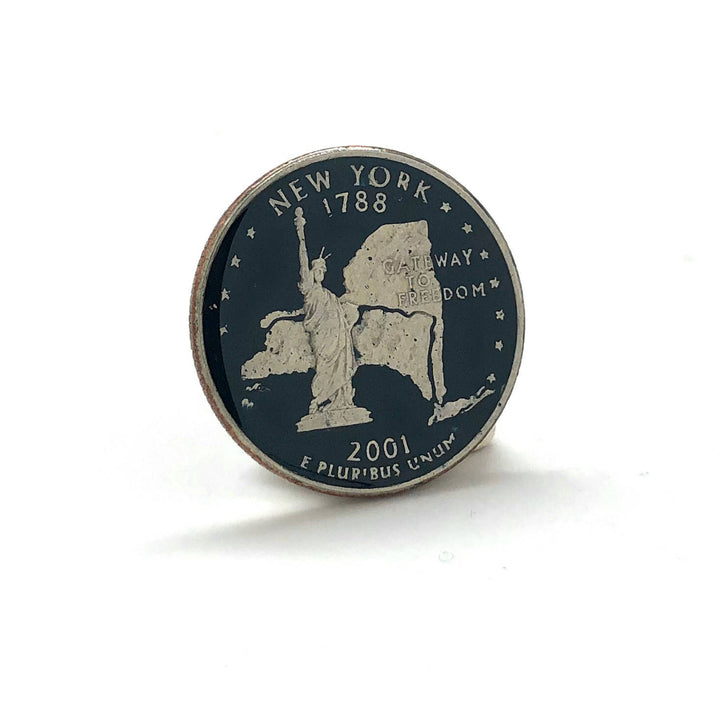Coin Pin Hand Painted  York State Quarter Enamel Coin Lapel Pin Tie Tack Collector Pin Travel Souvenir Coin Keepsakes Image 2