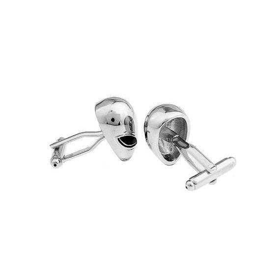 Ancient Aliens Cufflinks The Grays Are Here Sci Fi Silver Tone Alien Head Bullet Post UFO Cuff Links White Elephant Image 2