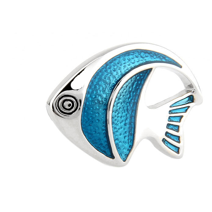 Enamel Pin Tropical Angel Fish Lapel Pin Tie Tack Collector Pin Blue Enamel Fish 3D Design Very Cool for the Fish Lover Image 2