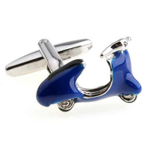 Royal Blue Scooter Scootering Cufflinks Moped Electric Cuff Links Transportation Image 1