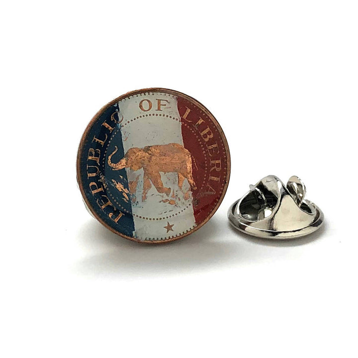 Coin Pin Hand Painted Liberia Enamel Coin Lapel Pin Tie Tack Elephant Travel Souvenir Coins Keepsakes Cool Fun Comes Image 1