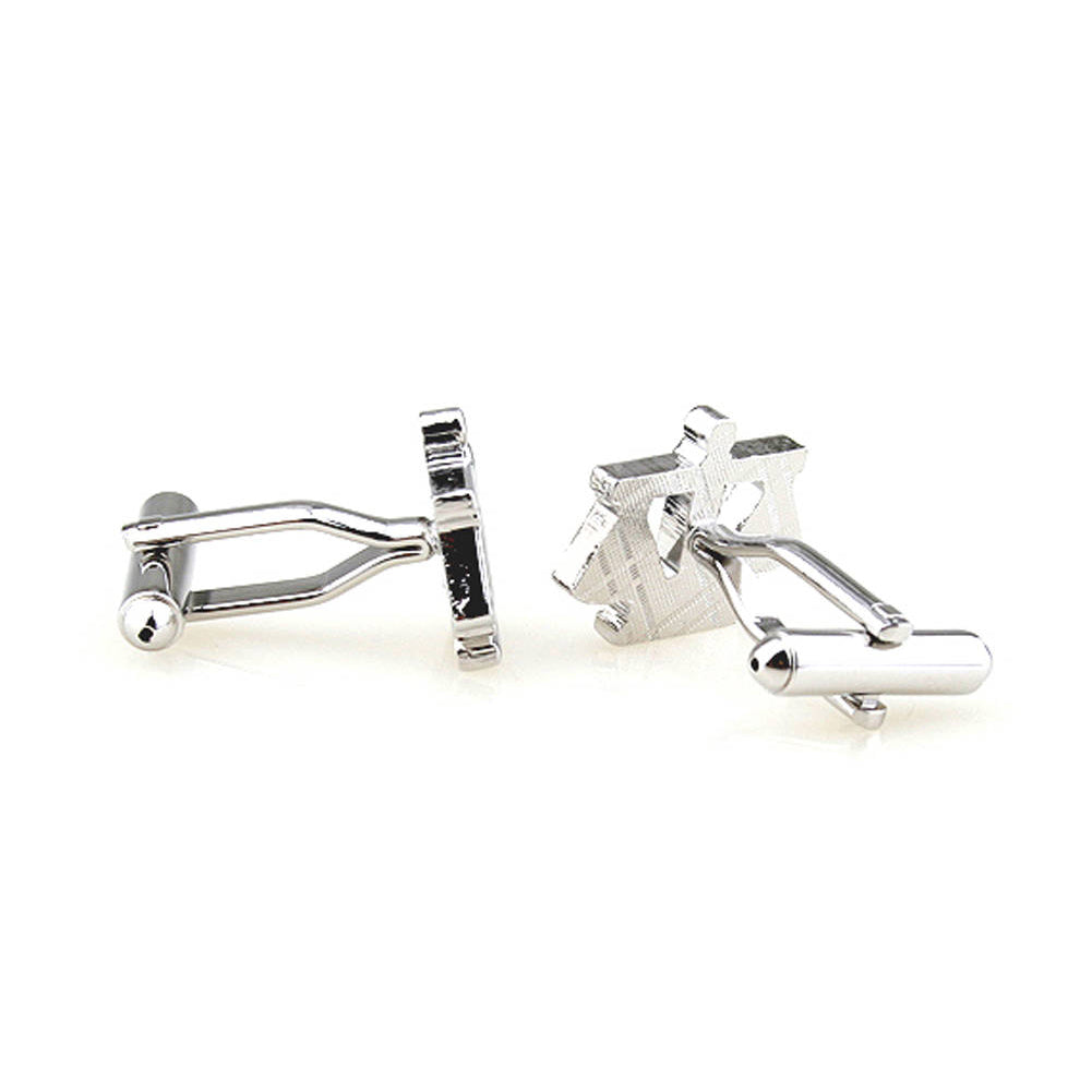 Scales of Justice Cufflinks Judge Law Lawyer Unique Silver Tone Cutout Black Enamel Cuff Links Image 4