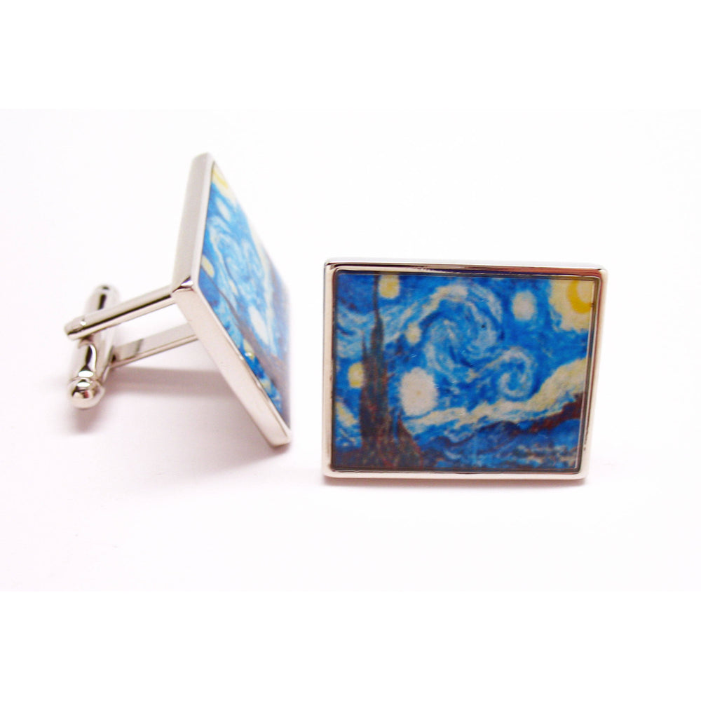 World Famous Painting Cufflinks Artwork Art Silver Tone Beautiful Fun Special Cuff Links Comes with Gift Box Image 2