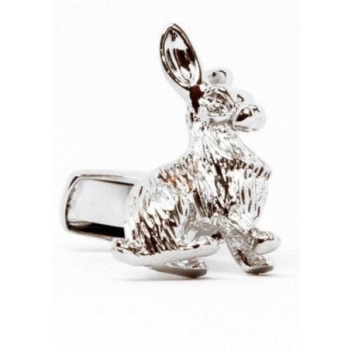 Lucky Rabbit Cufflinks Easter Bunny  Silver Tone Cuff Links Image 1