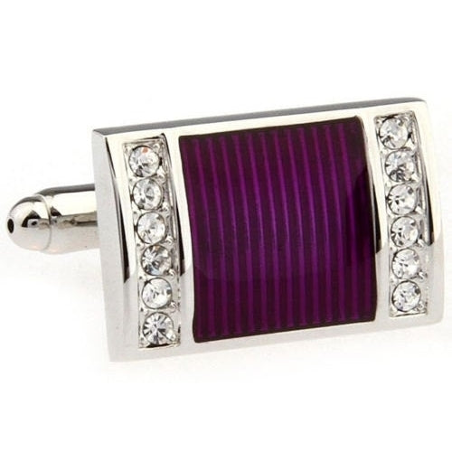 Royal Duke of Wilton Purple Crystal Bands Cufflinks Cuff Links Custom Cufflinks Image 1