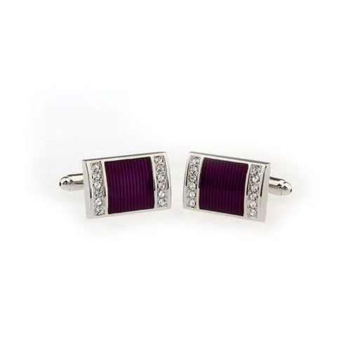 Royal Duke of Wilton Purple Crystal Bands Cufflinks Cuff Links Custom Cufflinks Image 2