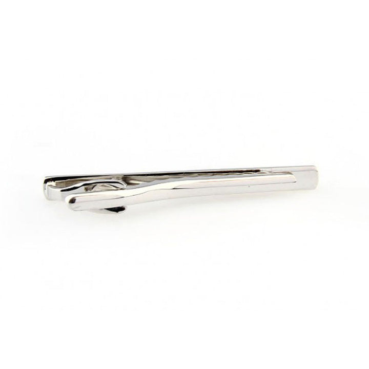 Mens Executive Tie Clip Gold and Silver Curved Pole Tie bar Tie Clip Wedding Fathers Gift Image 2