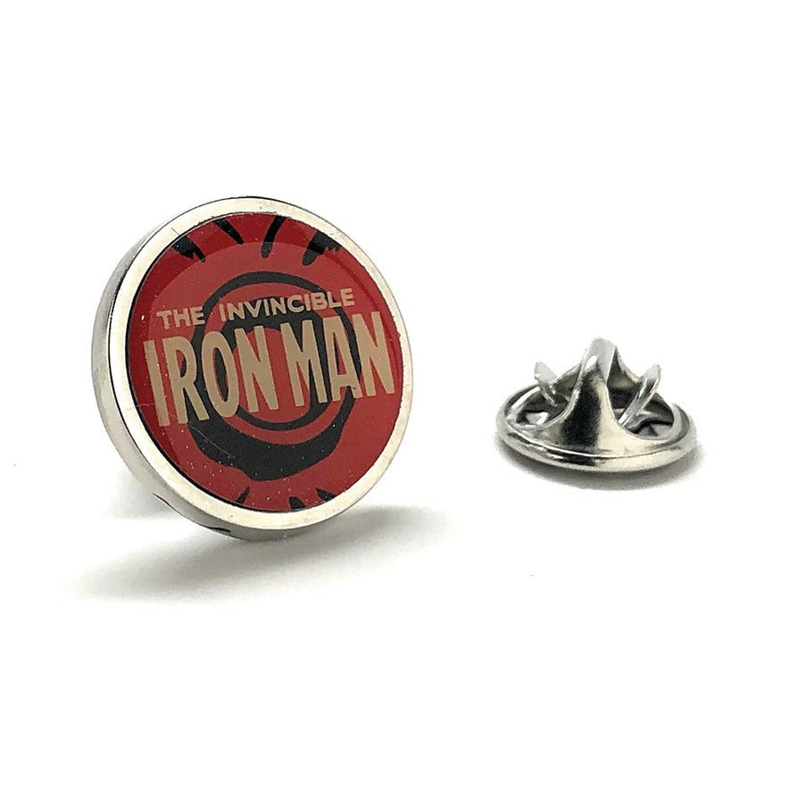 Enamel Pin Iron Man Lapel Pin Logo Heavy Tie Tack Comic Book Super Hero Superhero Tie Tack Tony Stark Marvel Comics Image 1
